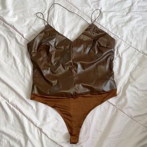 Faux Leather Bodysuit